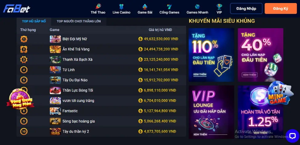 Sảnh game bắn cá với đồ họa đẹp mắt